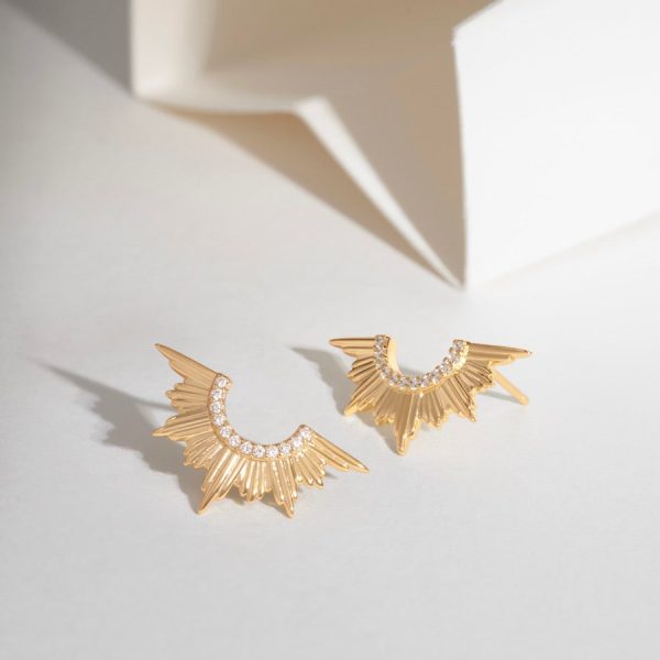 Mansfx Gold Stud Earrings